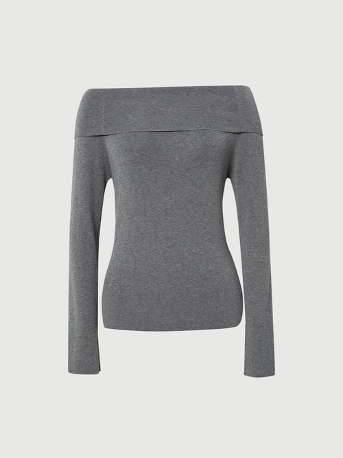 Load image 1 in gallery view. One-Shoulder Cooling Acetate Knit Top