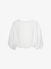 Women's Original White Round Neck Puff Sleeves 100% Lyocell Blouse 5F4221621