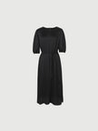 Women's Black Round Neck Slim Fit Short Sleeves Dress 5F4192151