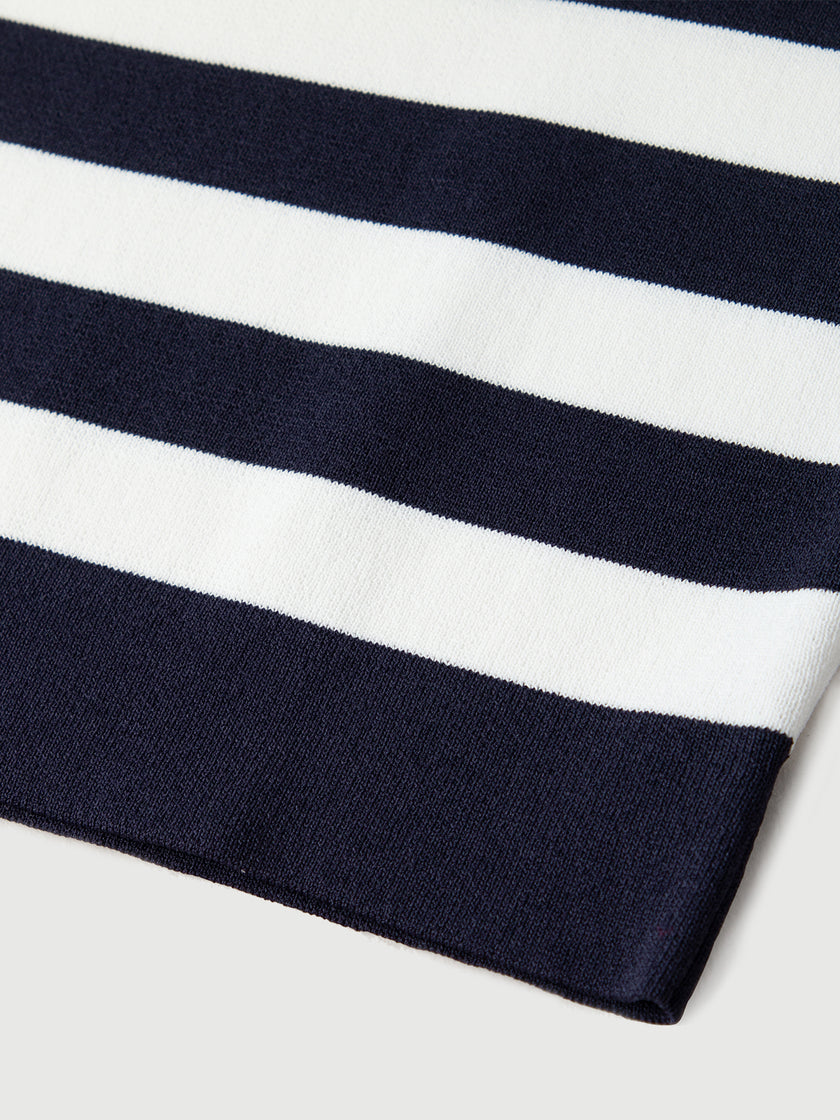 Striped Square-Neck Cropped T-Shirt