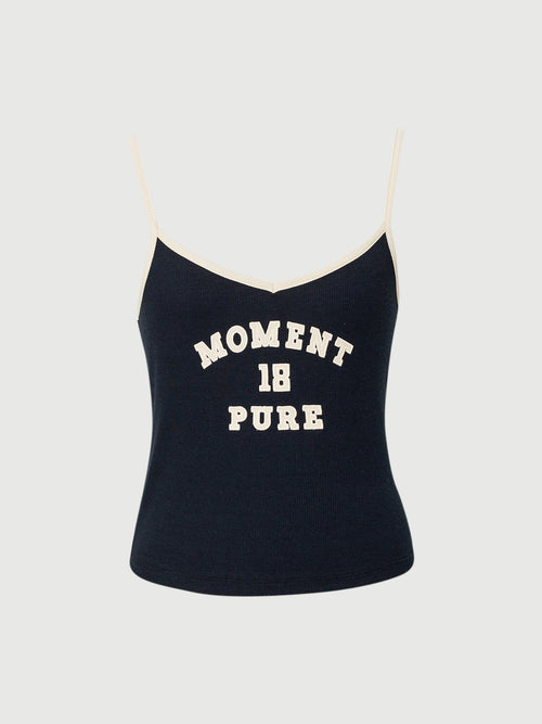 Load image 1 in gallery view. Logo Black-and-White Contrast Camisole