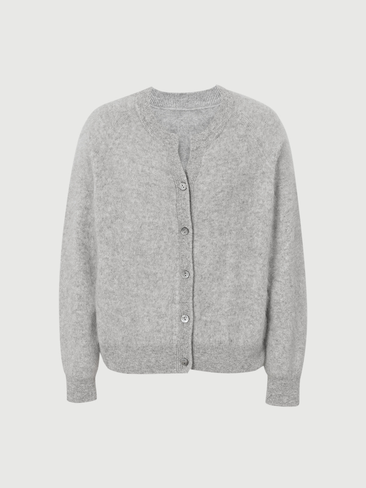 Pure Cashmere Structured-Shoulder Cardigan