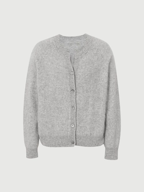 Load image 1 in gallery view. Pure Cashmere Structured-Shoulder Cardigan