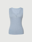 Blue Sleeveless Knit Top