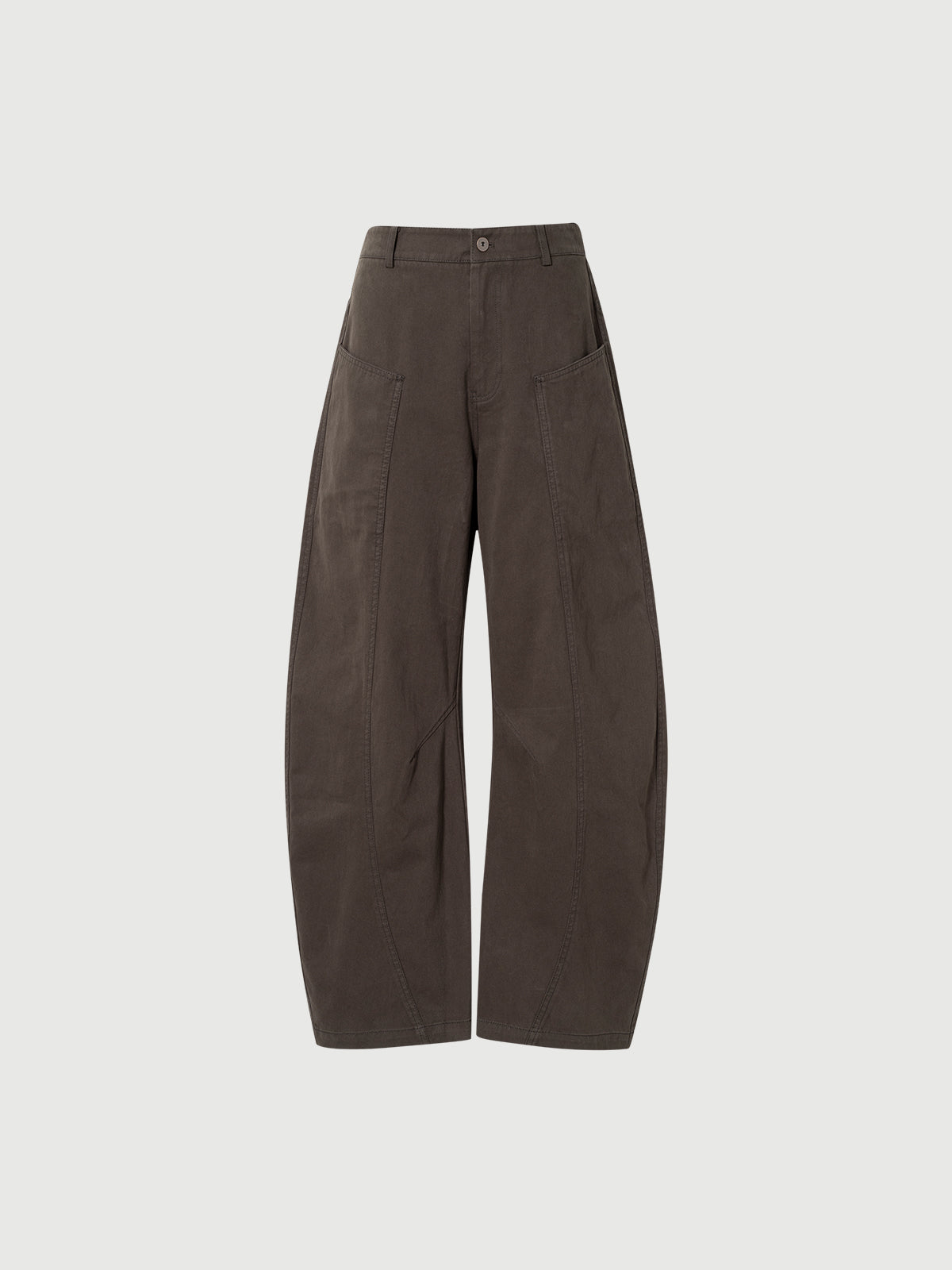 Cotton Barrel-Leg Pants