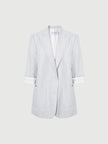 Linen-Blend Peak-Lapel Blazer