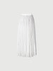 Women's Original White Elastic Waist Knife Design Middle Length Skirt 5E4341151