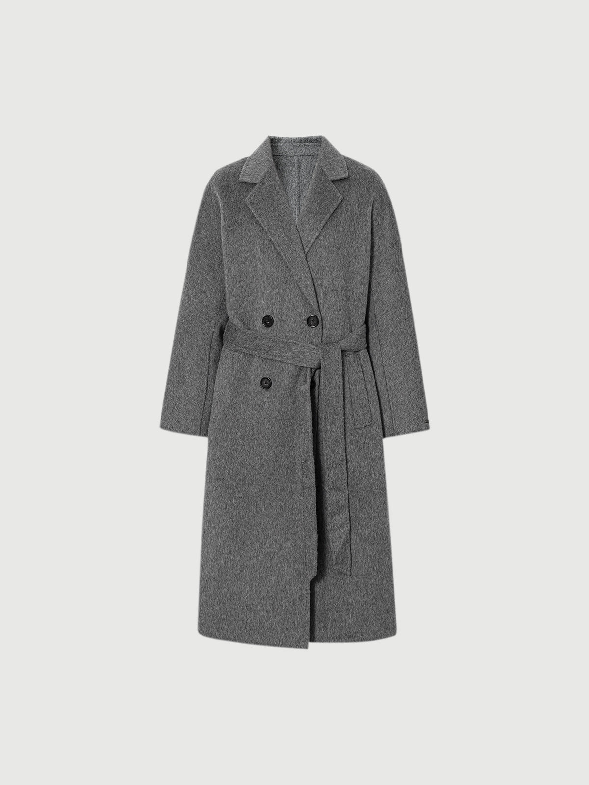Wool-Camel Double-Breasted Coat