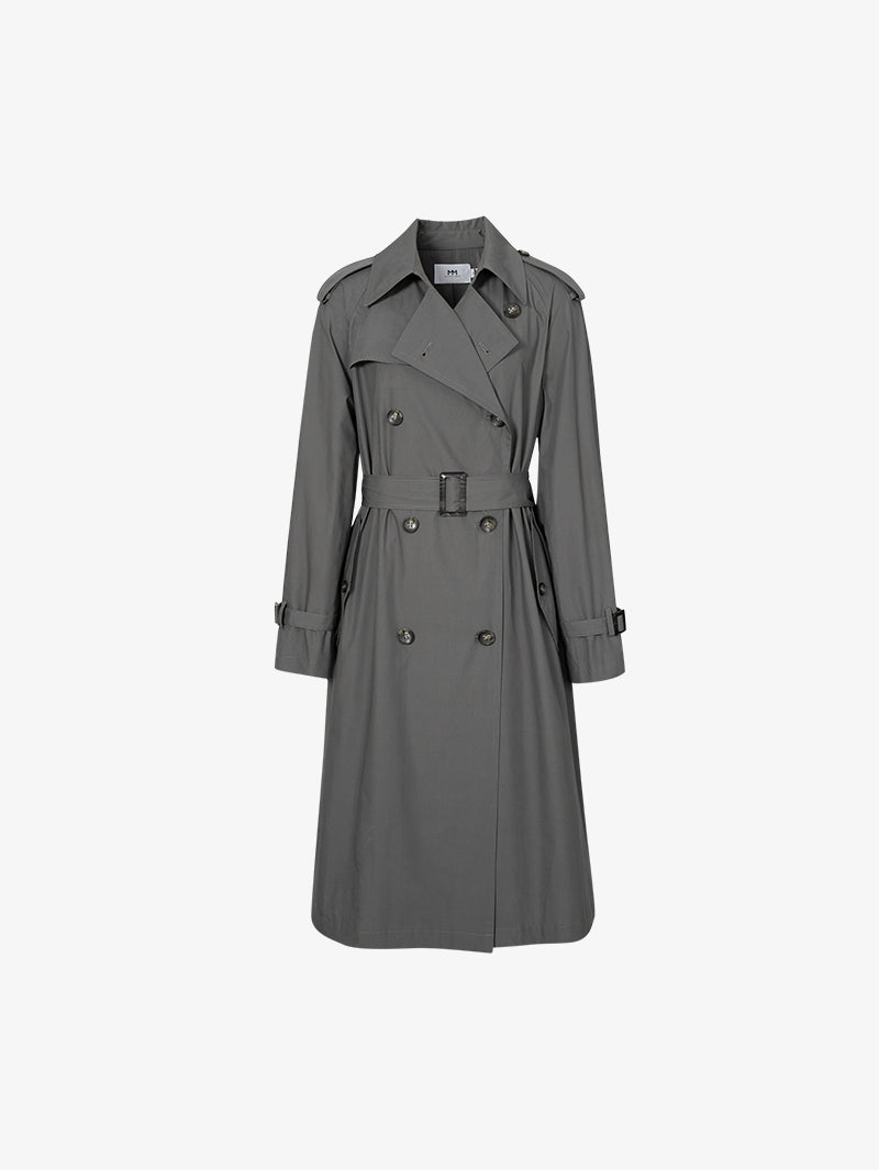 Cotton Double Breasted Trench Coat