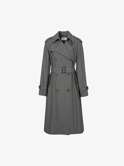 Load image 1 in gallery view. Cotton Double Breasted Trench Coat