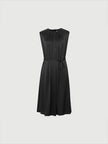 Women's Black Elegant Sleeveless 100% Silk Dress 5F5292721