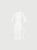 Women's White Classic Collar Half Sleeves 100% Cotton Shirt Dress 5F4192182