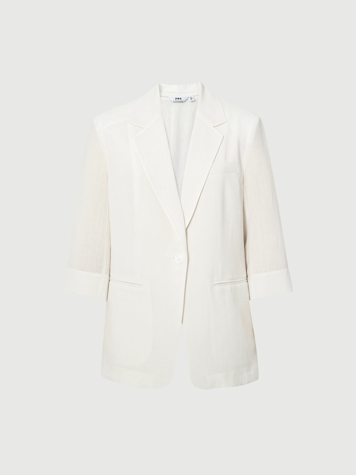 Triacetate Blend 3/4 Sleeve Blazer