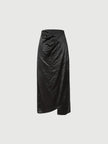 Pure Acetate Slit Midi Skirt