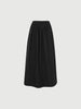 Women's Black Comfy Waist 100% Cotton Long Skirt 5E6241491