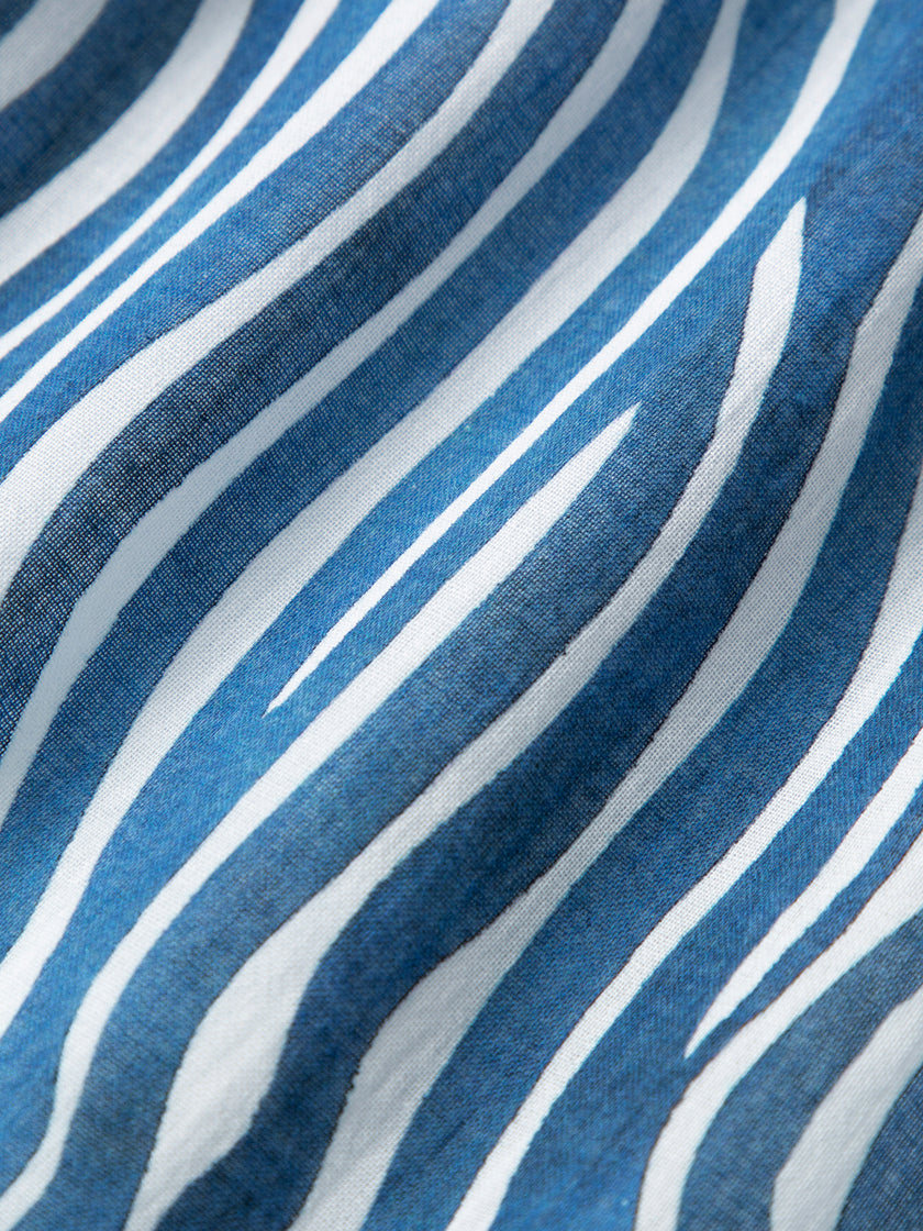 Wave Pattern Cotton Trousers