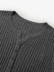 Women's Dark Gray V Neck Short Sleeves Knitwear T-Shirt 5F4131981