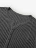 Women's Dark Gray V Neck Short Sleeves Knitwear T-Shirt 5F4131981