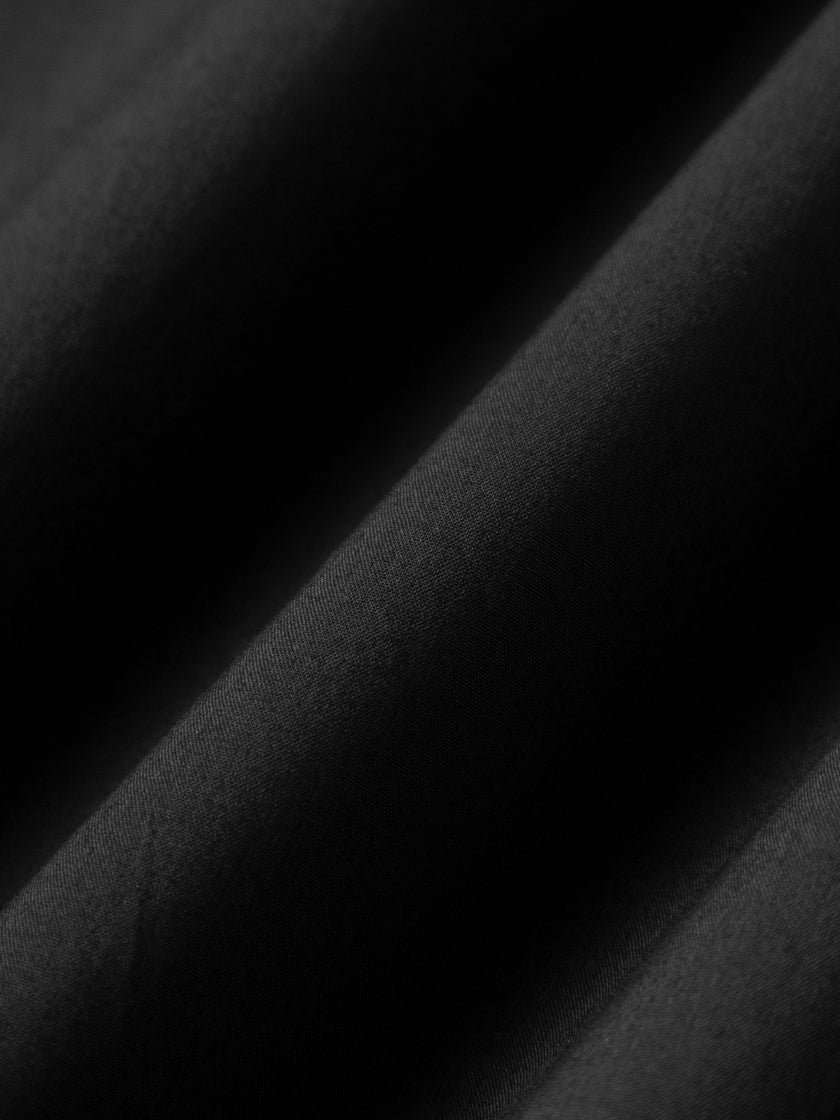 High-Waist Black Cotton Skirt