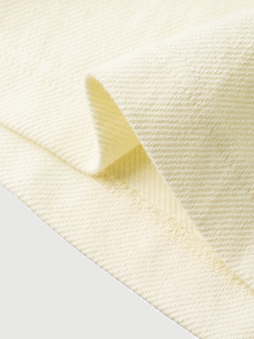 Load image 1 in gallery view. Light Yellow Pocket Dropped-Shoulder Tee