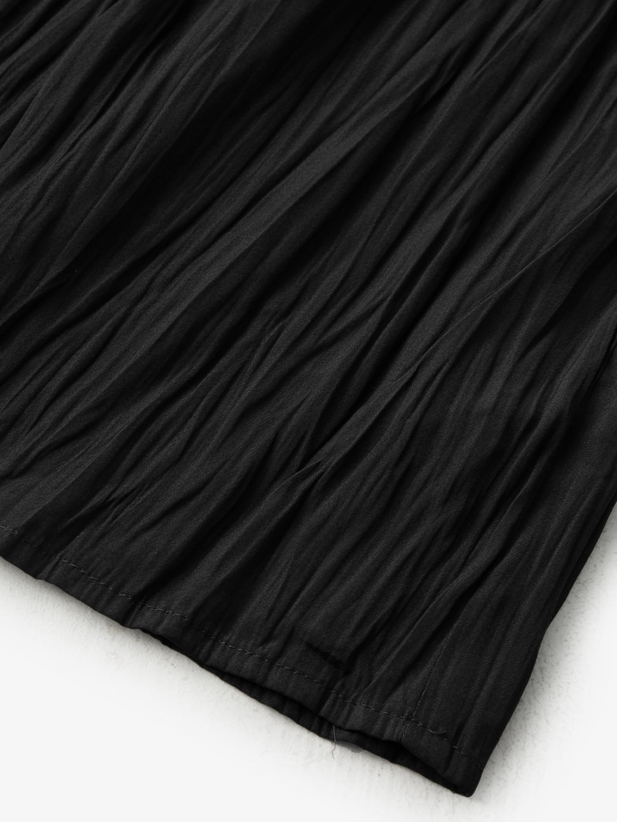 Women's Black Pleated Design Long Skirt 5994140701