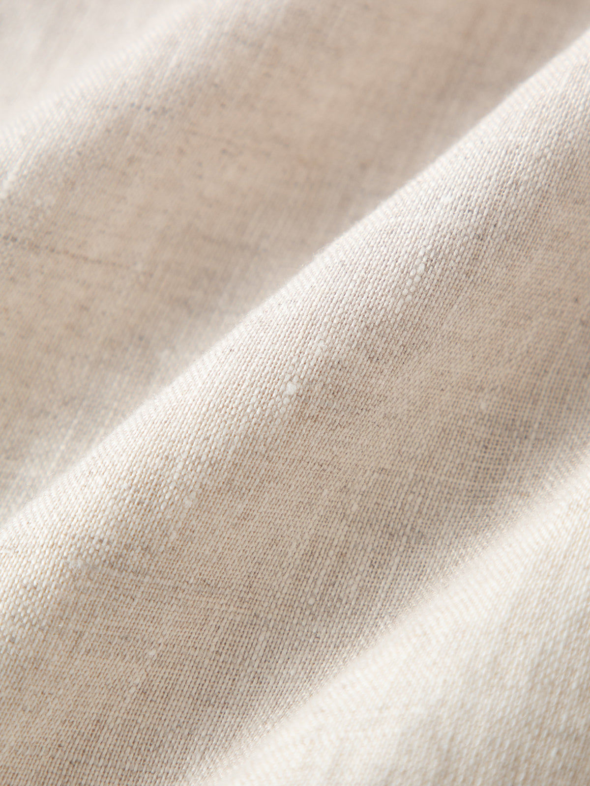 Linen-Blend Collared V-Neck Mid-Sleeve Top