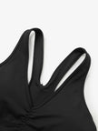 Women's Black V Neck Yoga Knit Vest Top 5F8122791U