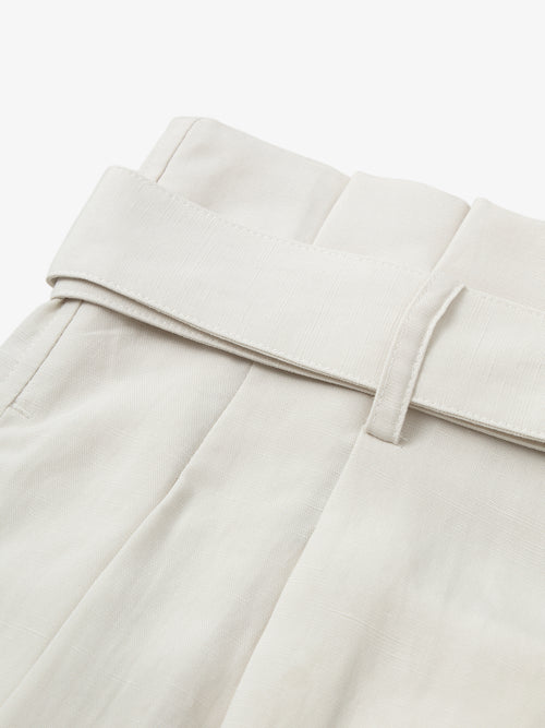 Load image 1 in gallery view. Wide Leg Lyocell Flax Belted Pants