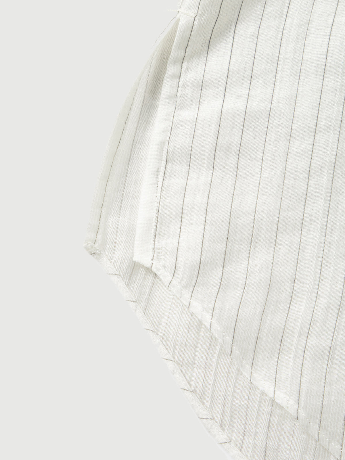 Collared V-Neck Pinstriped Shirt