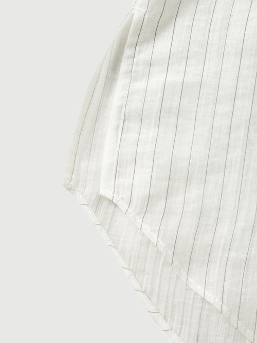 Load image 1 in gallery view. Collared V-Neck Pinstriped Shirt