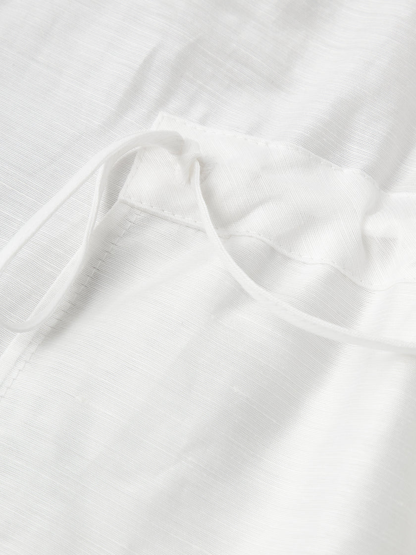 Lyocell-Linen Hooded Mid-Length Jacket