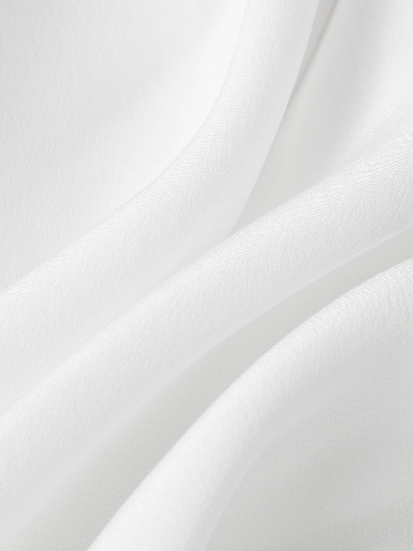 Pure Silk Short-Sleeve V-Neck Blouse