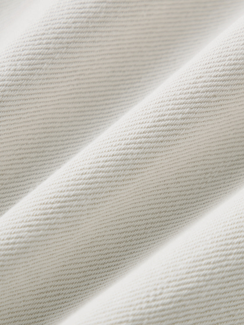 Beige Cotton-Blend Straight Jeans