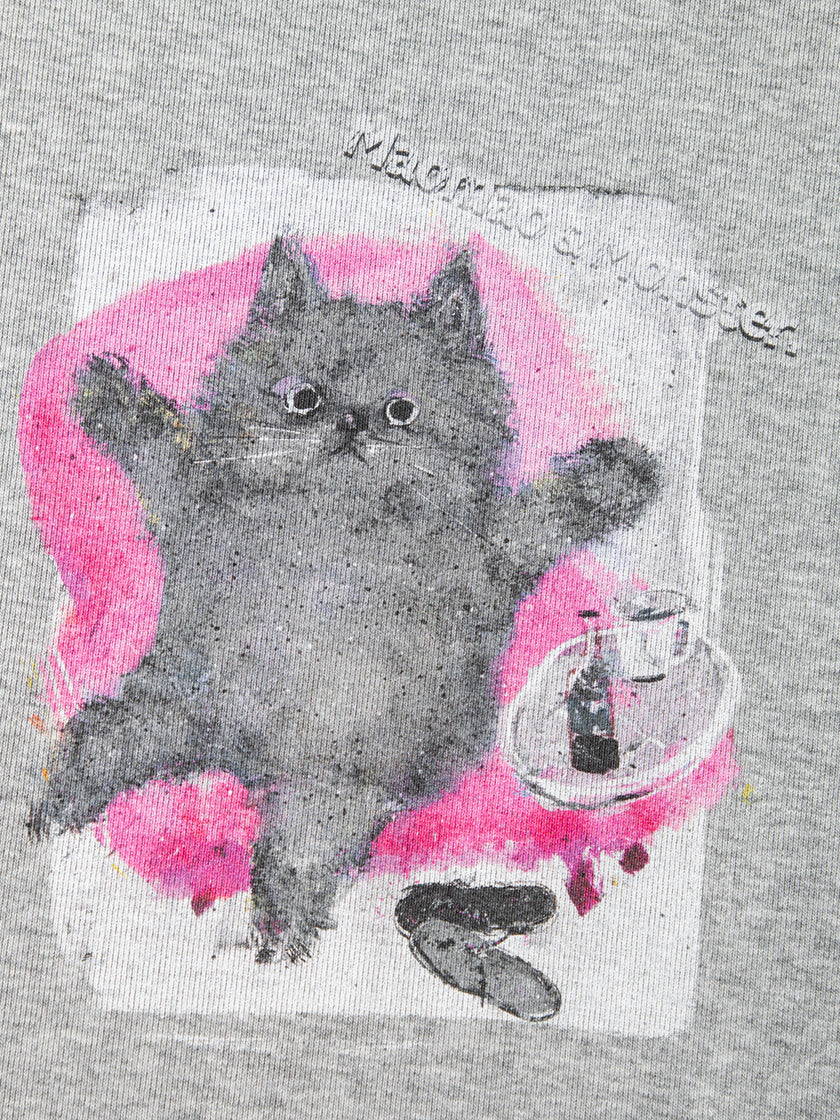 Cotton-Blend Cat Print Tee