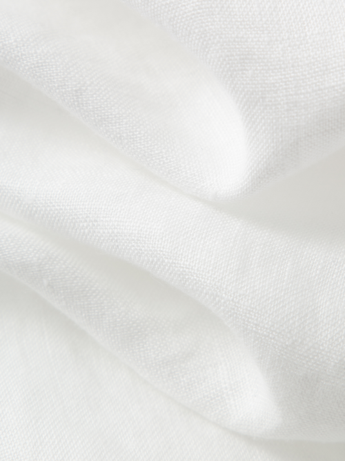 Load image 1 in gallery view. Pure Linen Collared Drop-Shoulder Short Sleeve Top