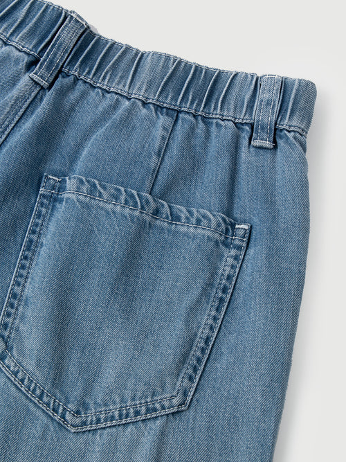 Load image 1 in gallery view. Tencel-Linen Blend Semi-Elastic Waist Pants