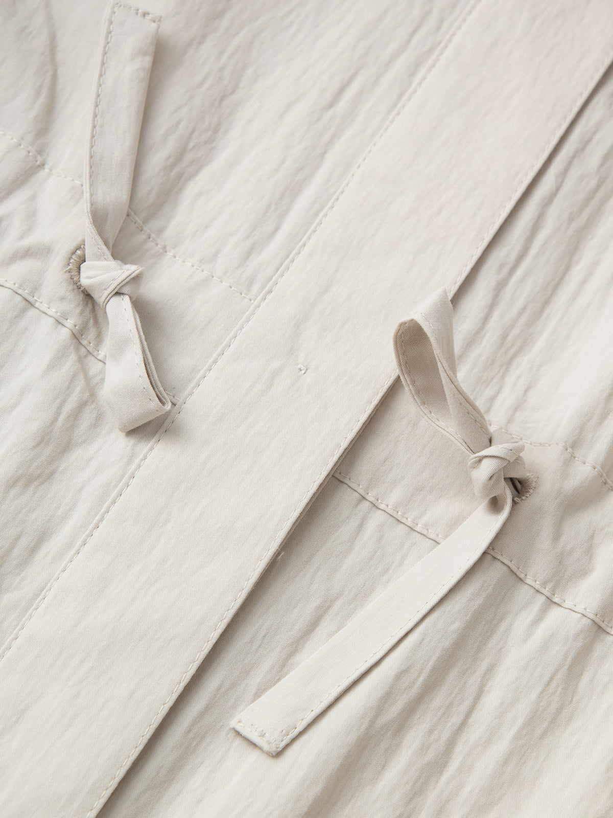 Beige Hooded Straight-Cut Trench Coat