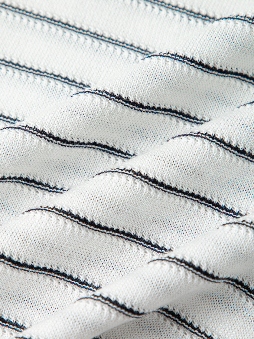 Lyocell Striped V-Neck Tee