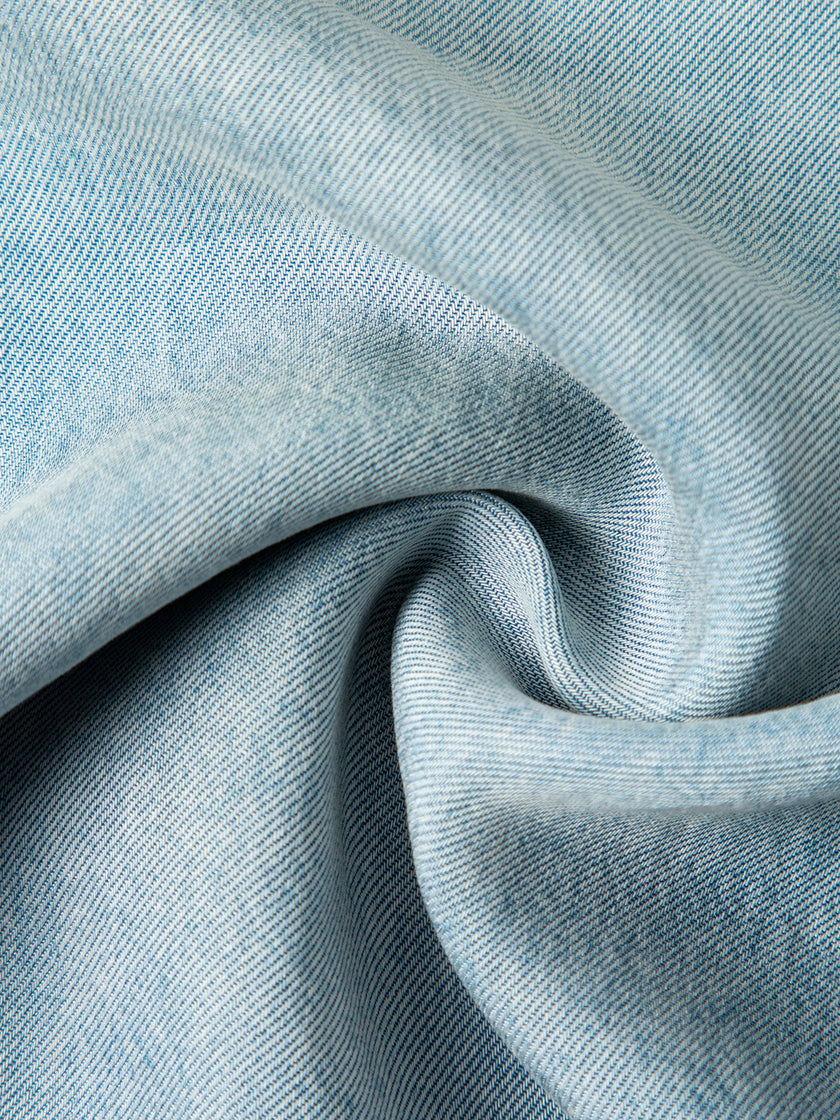 Wide-Leg Lyocell Denim Drawstring  Pants