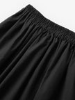 Women's Black Comfy Waist 100% Cotton Long Skirt 5E6241491