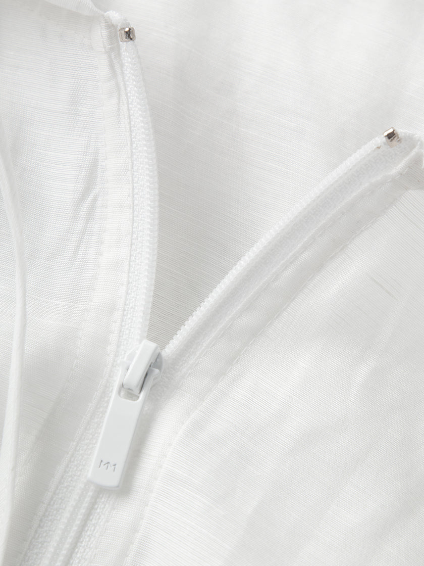 Lyocell-Linen Hooded Mid-Length Jacket