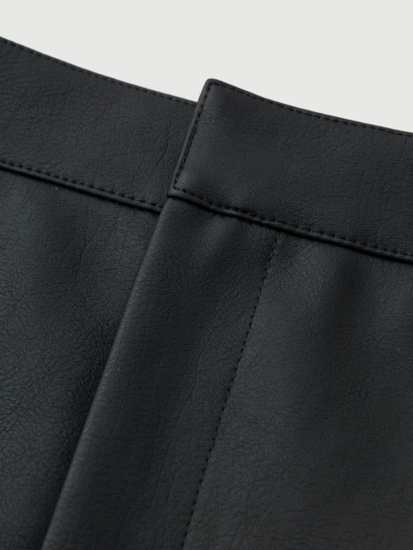 A-Line PU Mini Skirt