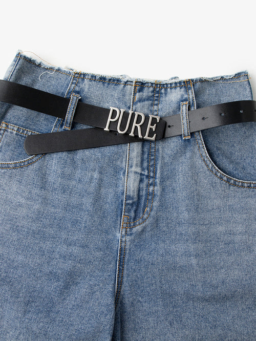 Load image 1 in gallery view. 100% Cotton Denim Shorts