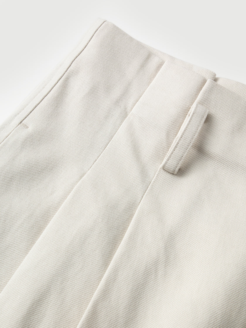 White Lyocell Front-Pleat Trousers  Pants