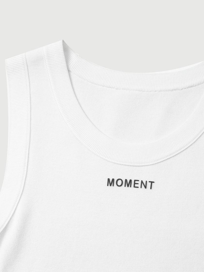 White U-Neck Sleeveless Tank