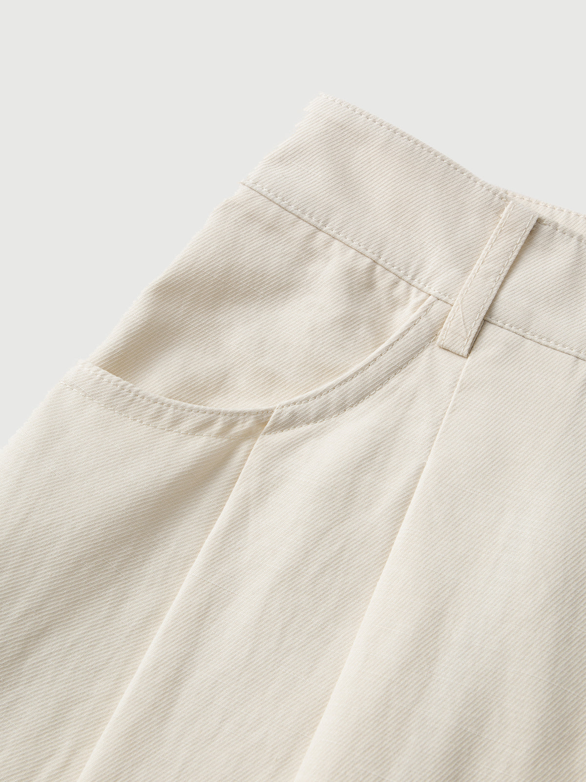 Beige Lyocell Front-Pleat Trousers Pants