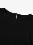 Women's Black Round Neck Slim Fit Short Sleeves Dress 5F4192151