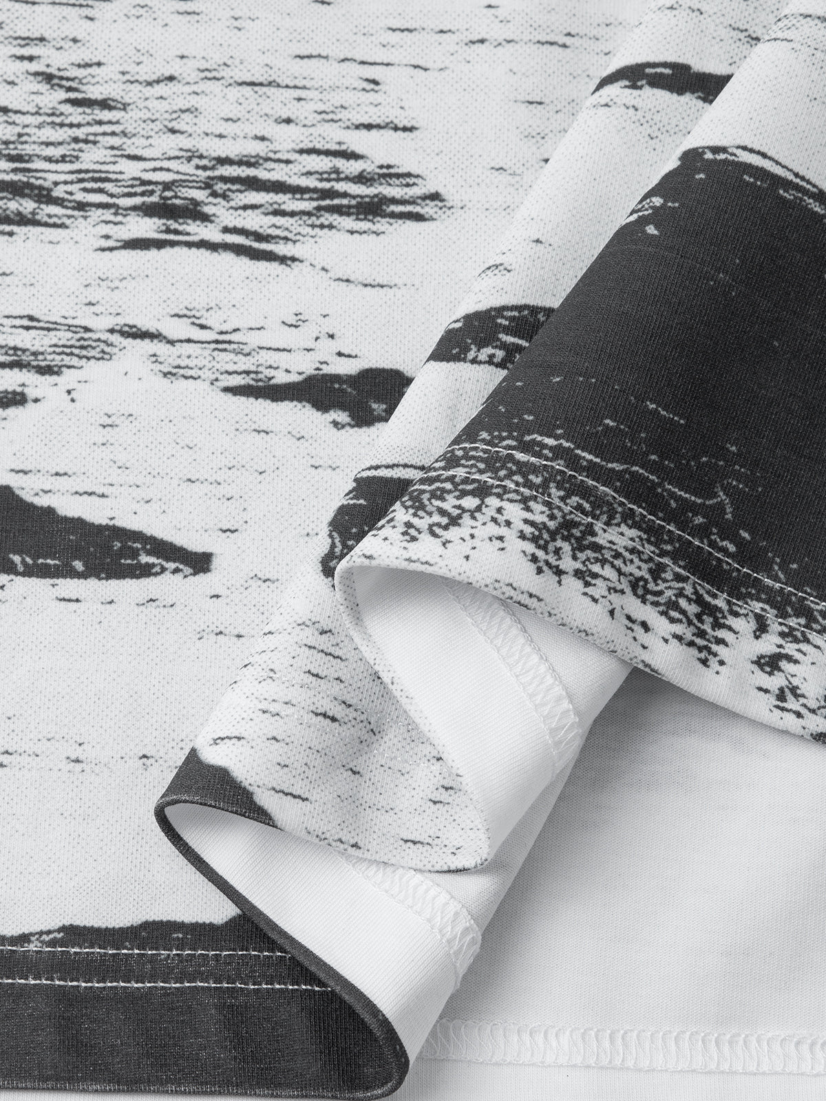 Black & White Graphic Dropped-Shoulder Tee