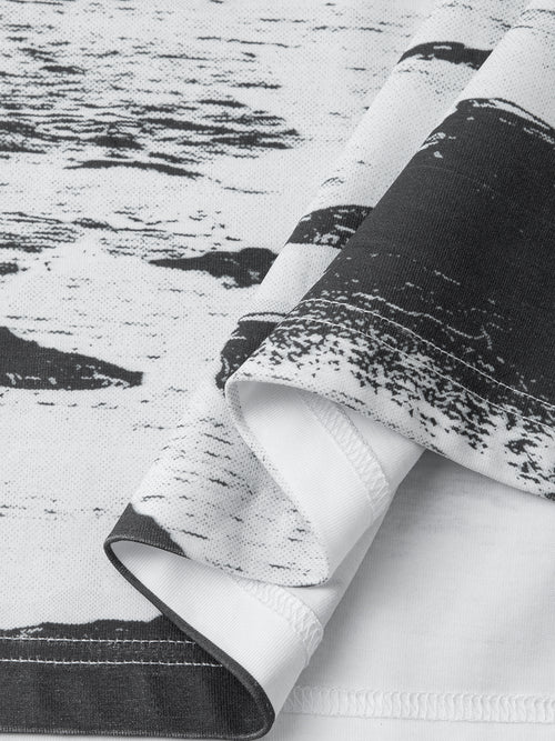 Load image 1 in gallery view. Black & White Graphic Dropped-Shoulder Tee