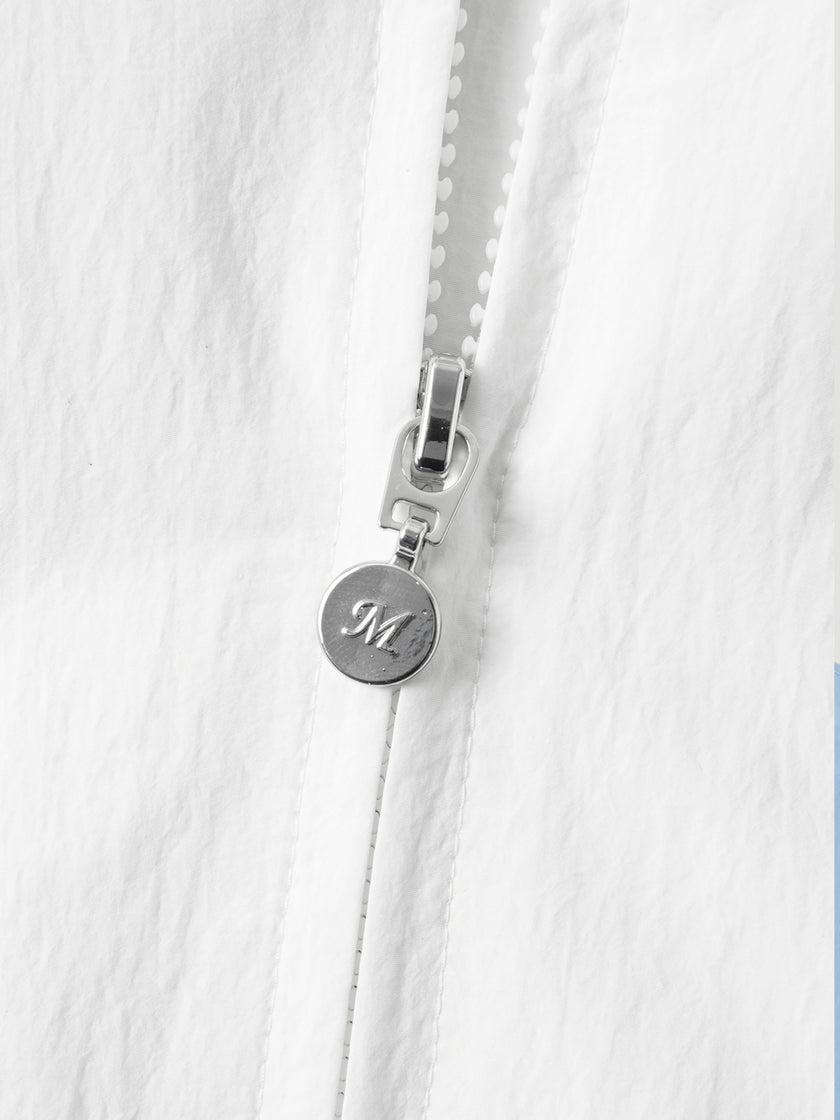 White Sheer Stand-Collar Jacket